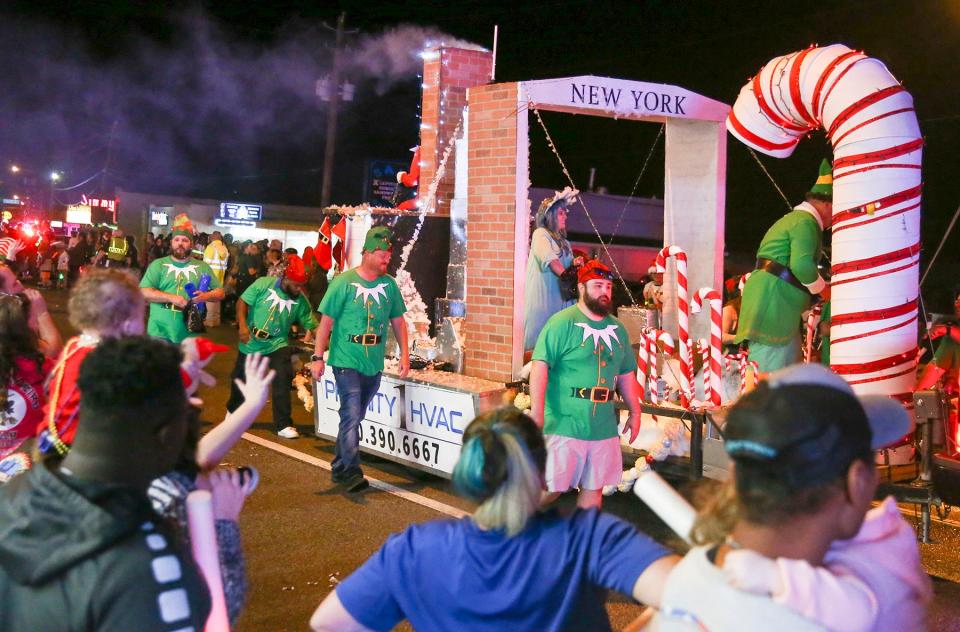 The annual Fort Walton Beach Christmas Parade was able to dodge the rain Monday night to entertain young and old along Eglin Parkway.