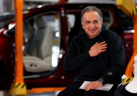 FCA CEO Sergio Marchionne attends the celebration of the production launch of the all-new 2017 Chrysler Pacifica minivan at the FCA Windsor Assembly plant in Windsor, Ontario, May 6, 2016. REUTERS/Rebecca Cook