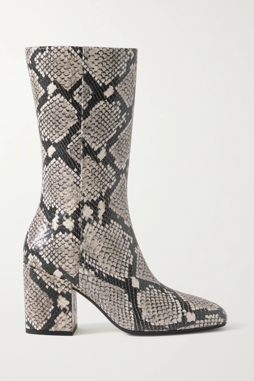 Lori Snake-effect Leather Boots