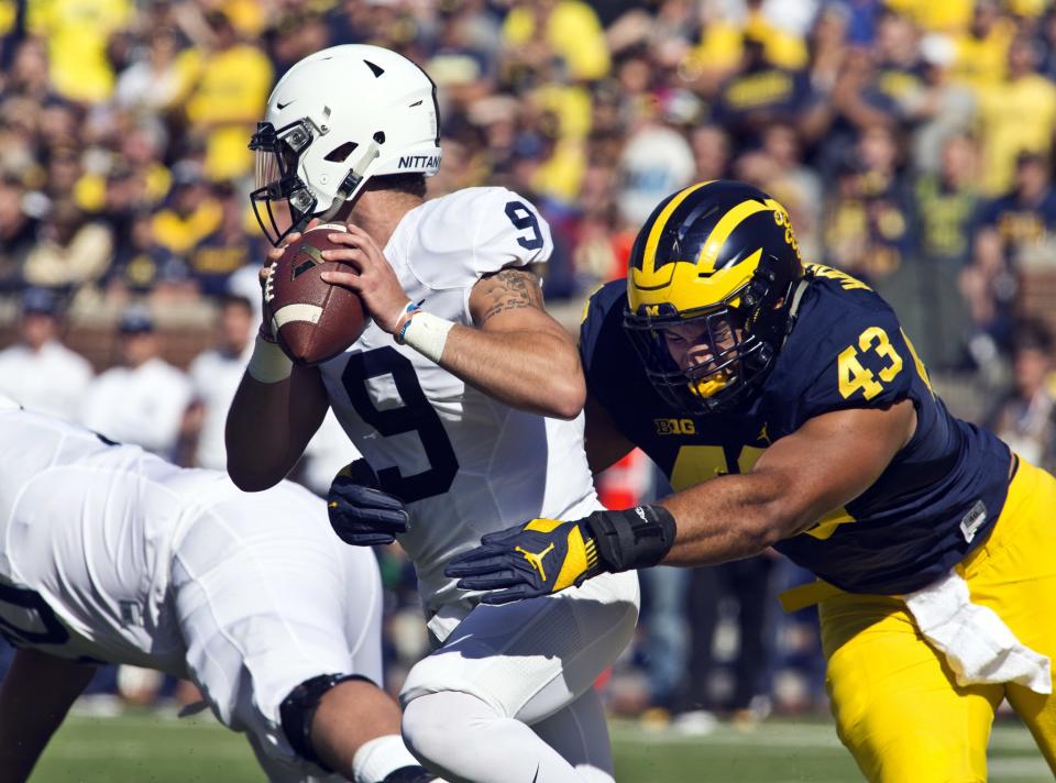 Penn State is having a rough Saturday in Ann Arbor. (AP Photo/Tony Ding)