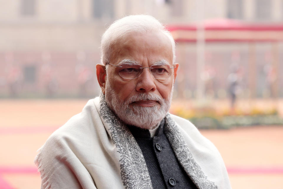 Narendra Modi n New Delhi on Wednesday.  (T. Narayan / Bloomberg via Getty Images)
