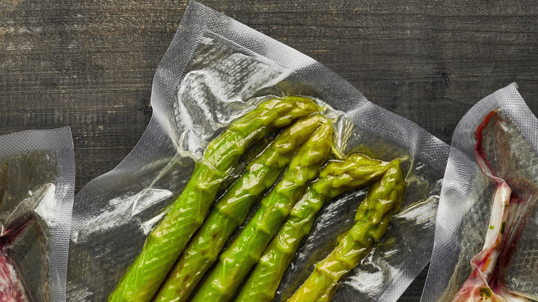 asparagus in a sous vide bag