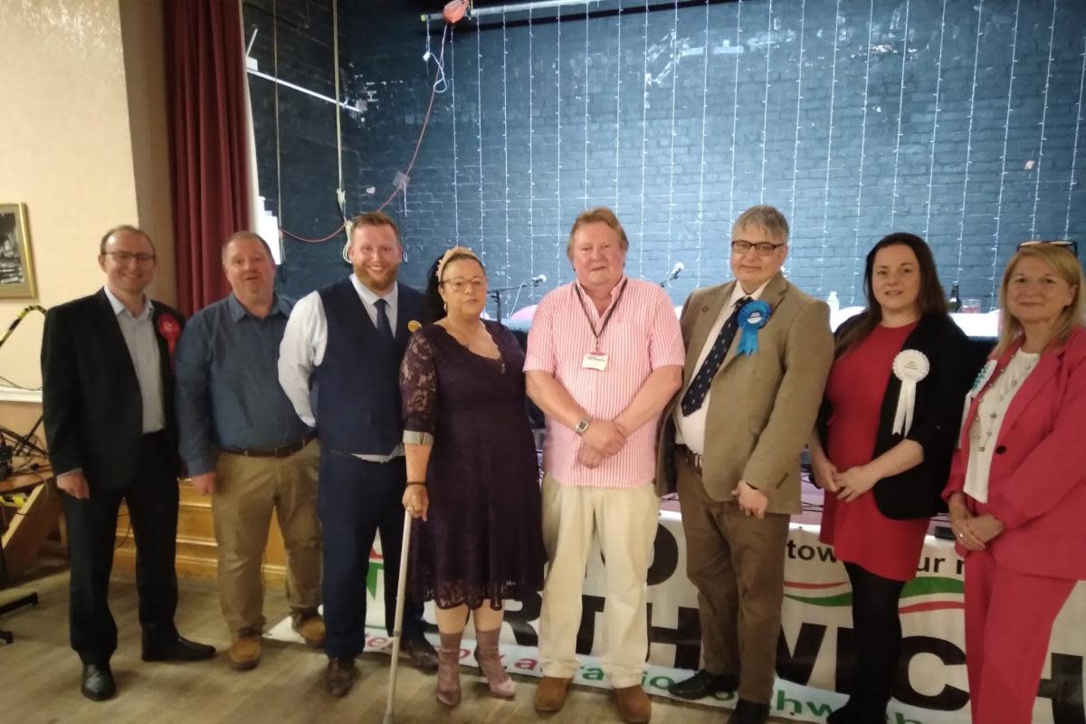 Andrew Cooper, Mark Green, Jack Price-Harbach, Stella Mellor, Radio Northwich presenter Mike Cooksley, Charles Fifield, Helen Clawson and Emma Guy. <i>(Image: LDRS)</i>