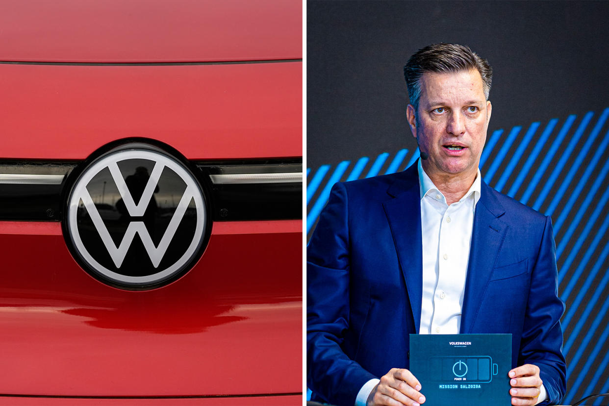 Thomas Schmall ist seit 2021 im VW-Vorstand. - Copyright: picture alliance/dpa/Moritz Frankenberg; picture alliance/Associated Press/David Zalubowski