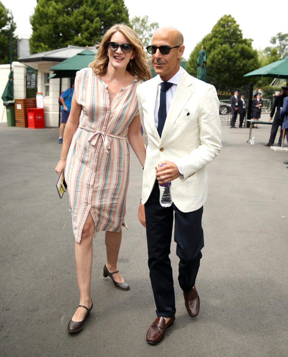 Day ten of Wimbledon 2018: Stanley Tucci and Felicity Blunt