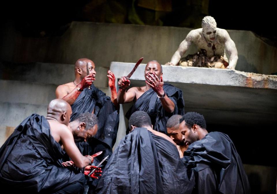 Paterson Joseph (Brutus) and Cyril Nri (Cassius) in Julius Caesar, 2012