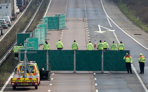 The road closure led to delays of up to seven miles  - Credit: Gareth Fuller /PA