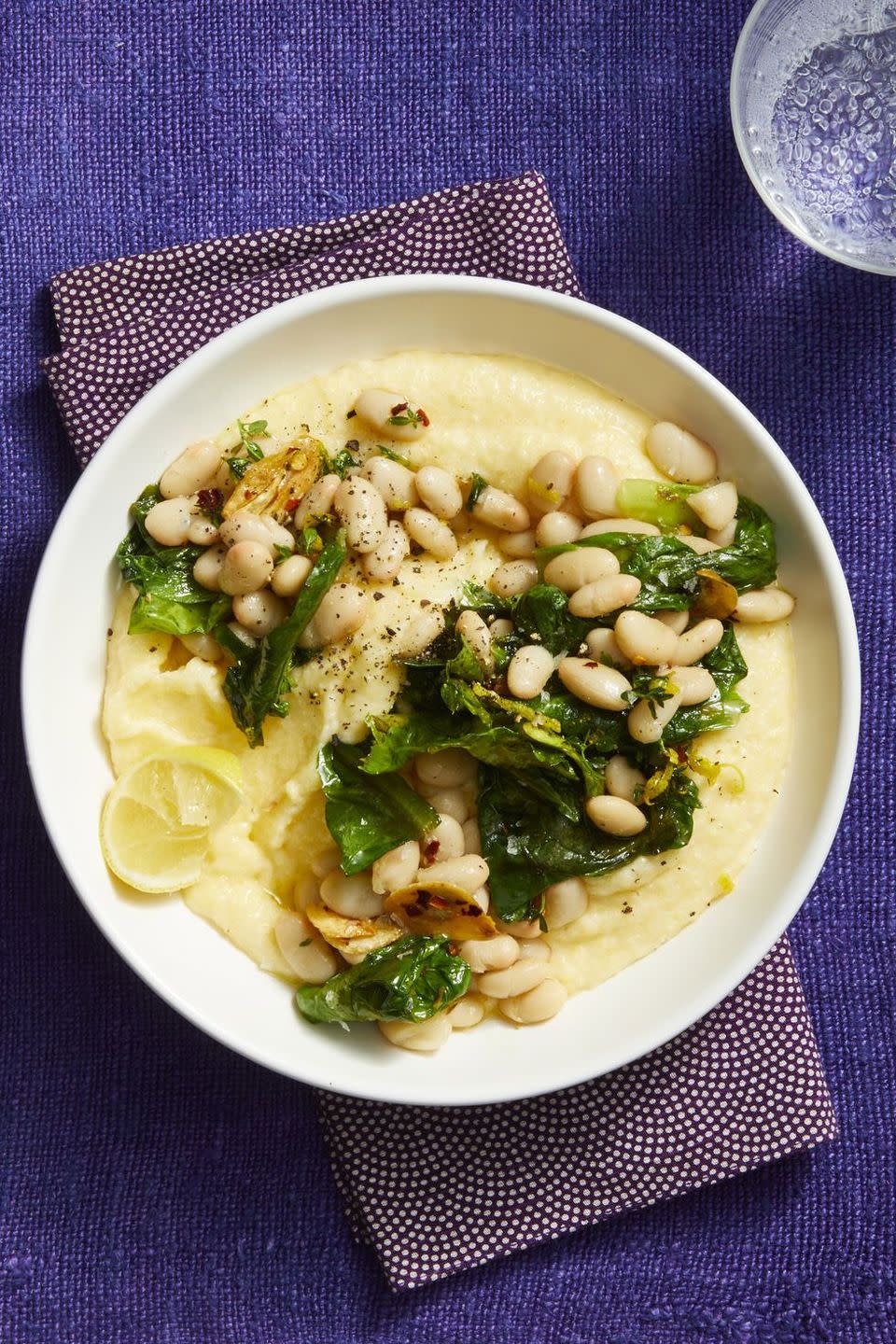 Beans and Greens with Lemon-Parmesan Polenta