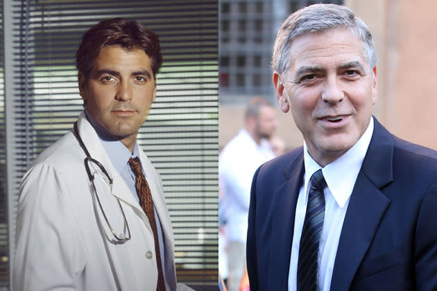 Depois de fazer alguns filmes sem muito destaque nos anos 80, George Clooney conquistou seu posto de galã de Hollywood graças ao sucesso da série “Plantão Médico”. De lá pra cá,o ator não parou de trabalhar e foi estrela de incontáveis filmes americanos. (Fotos: Divulgação/ Getty Images)