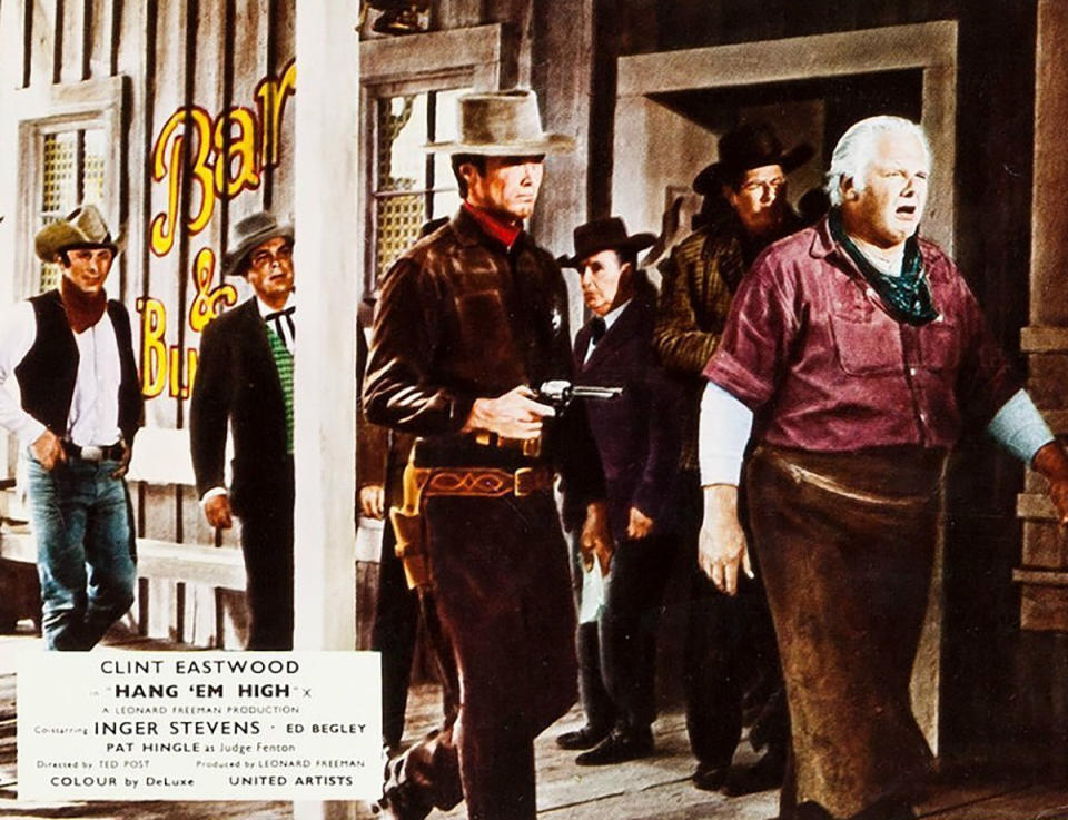 Clint Eastwood and Alan Hale Jr in Hang 'Em High, 1968