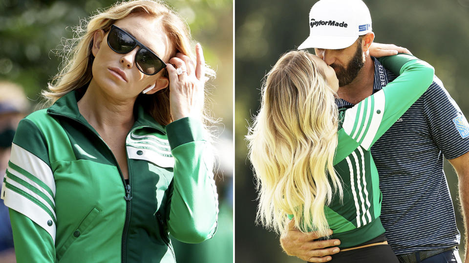 Paulina Gretzky, pictured here in her green jacket at the Masters.