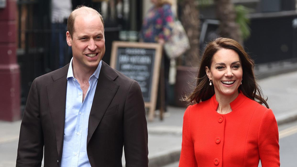 Prince William and Kate Middleton walking in Soho