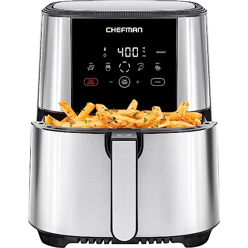 Chefman TurboFry Touch Air Fryer, Large 5-Quart Family Size, One Touch Digital Control Presets,…
