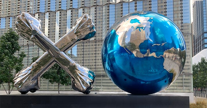 XO World, a sculpture by Montclair artist Daniel Anderson, is the first public art installed at the World Trade Center since the 9/11 attack.