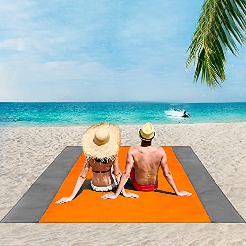 ISOPHO Beach Blanket, 79''×83'' Picnic Blankets Waterproof Sandproof for 4-7 Adults, Oversized…