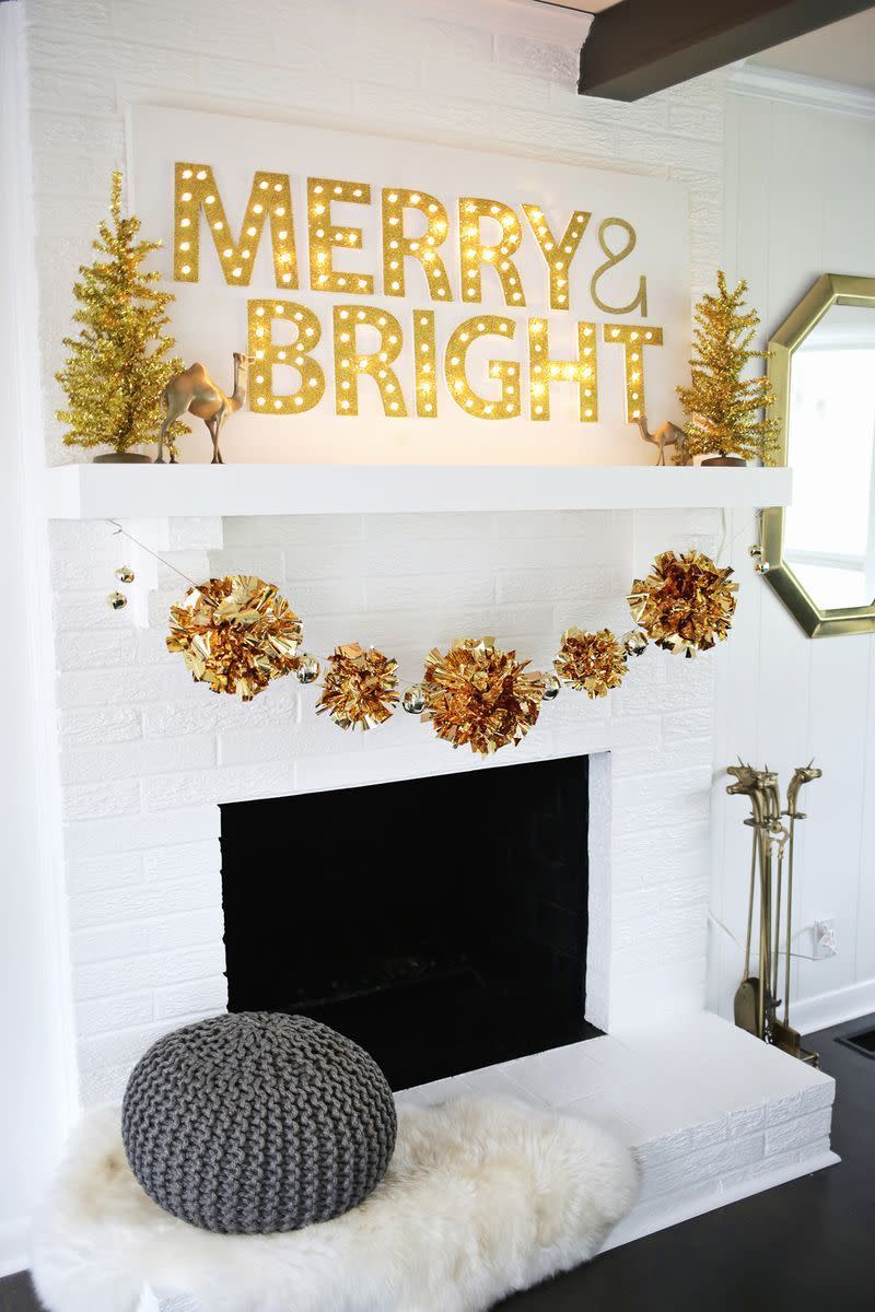 DIY Gold Pom-Pom Garland