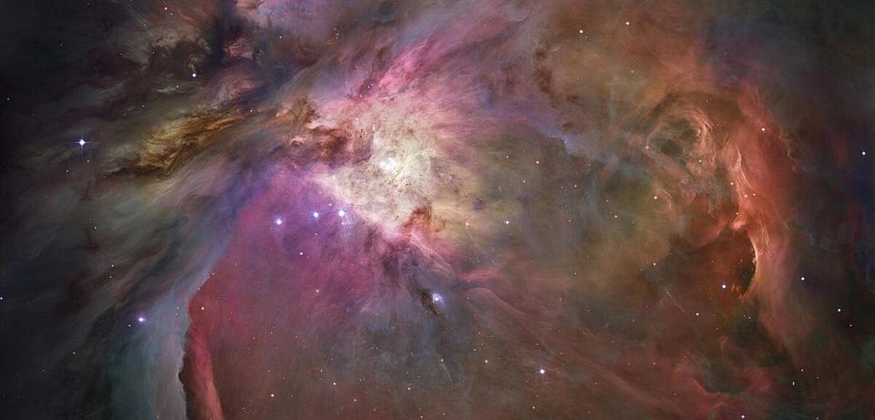 M42, the Great Nebula of Orion, photographed by the NASA Hubble Space Telescope.