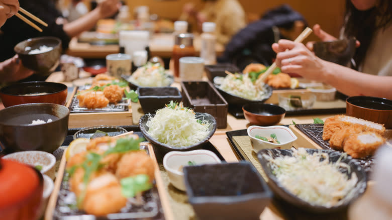 tonkatsu sets at Japanese restaurant