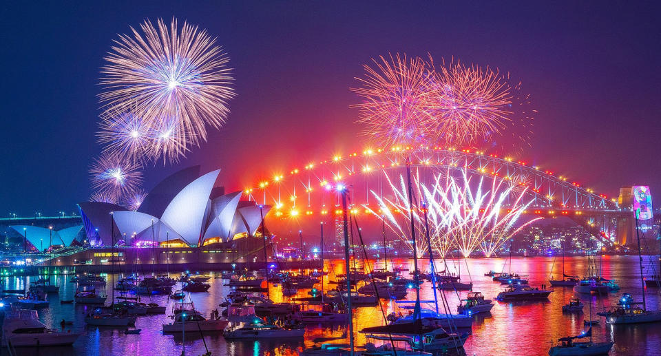 A stock image of Sydney Harbour's New Year's Eve celebration.