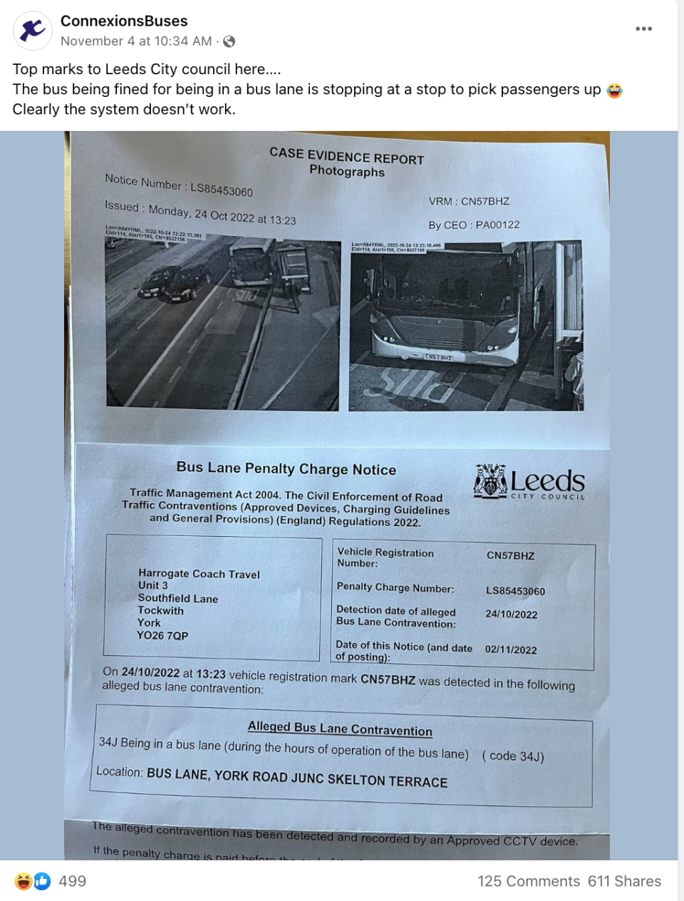 The bus company shared the letter online, saying the system doesn't work. (Facebook/ConnexionsBuses)