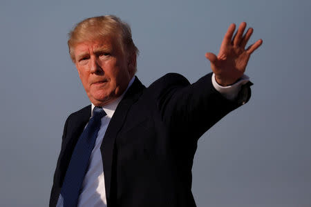 U.S. President Donald Trump steps off of Air Force One at Joint Base Andrews in Maryland, U.S. September 24, 2017. REUTERS/Aaron P. Bernstein