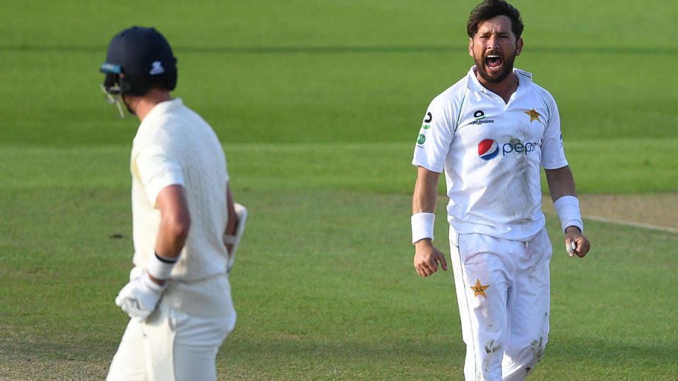 Yasir Shah and Stuart Broad, pictured here during the first Test between England and Pakistan.