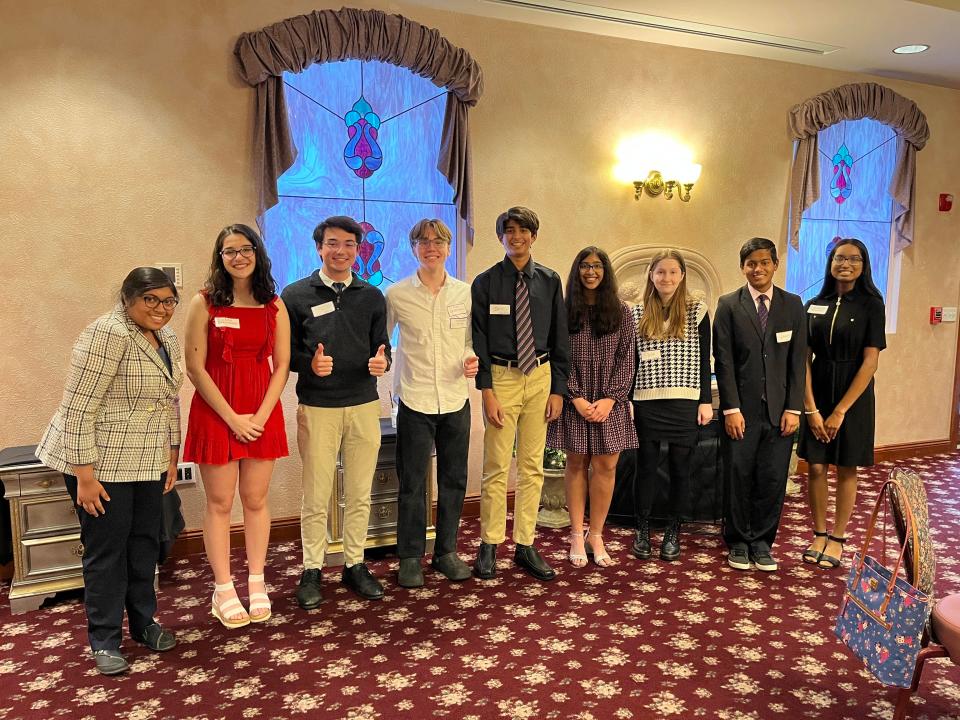 Several Jackson High School students will compete in the National Speech and Debate Association Tournament. Pictured include, from left: Snehal Choudhury, Leila Hamdan, Max Leistman, Jace Lutz, Shiv Nagajothi, Divya Shanmugam, Jade Hooper, Ishan Tripathy and Angelena Manova.