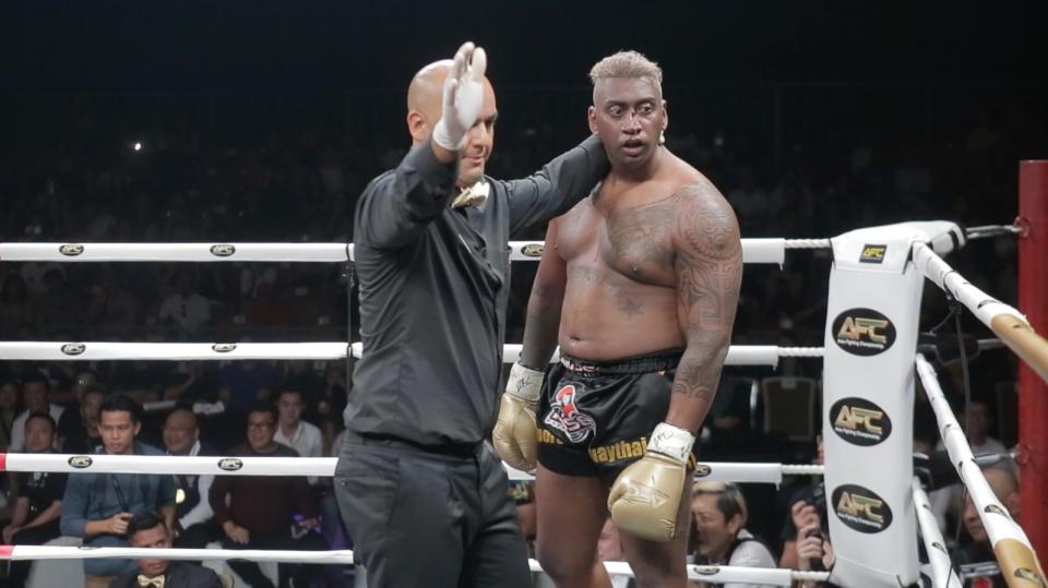 Pradip Subramanian at the Asia Fighting Championship celebrity kick-boxing match on Saturday (24 September) in which he fought YouTube personality Steven Lim.