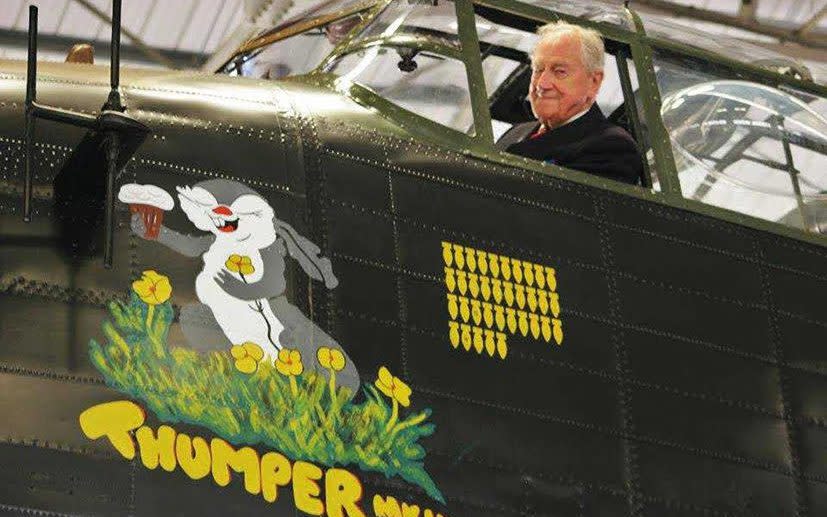 Bell in the Battle of Britain Memorial Flight Lancaster named after his wartime Lancaster