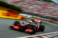 MONTREAL, CANADA - JUNE 10: Lewis Hamilton of Great Britain and McLaren drives on his way to winning the Canadian Formula One Grand Prix at the Circuit Gilles Villeneuve on June 10, 2012 in Montreal, Canada. (Photo by Paul Gilham/Getty Images)