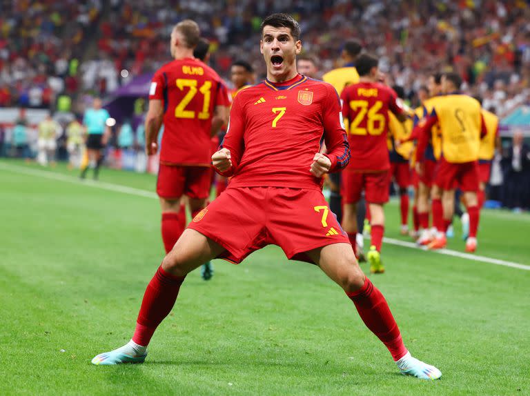 Morata festeja su gol