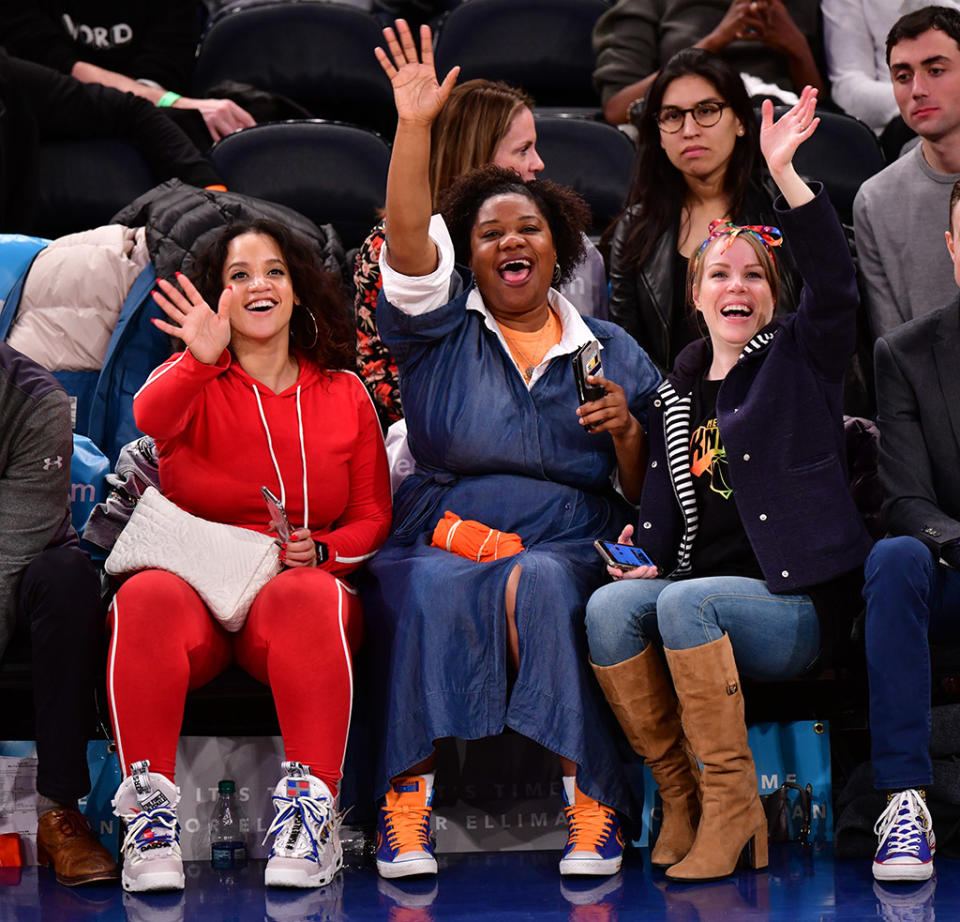 <p>Ballers! The ladies of <em>Orange is the New Black</em> had a blast courtside at Madison Square Garden Tuesday night as they caught a game between the New York Knicks and Dallas Mavericks. (Photo: James Devaney/Getty Images) </p>