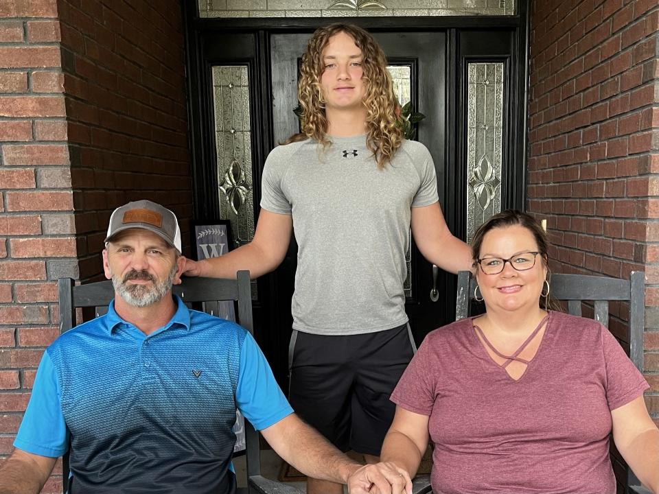 The family of Jaguars' draft pick Cooper Hodges had deep roots in Baker County. from the left are his father Brad, his younger brother Hudson and his mother Alicia.