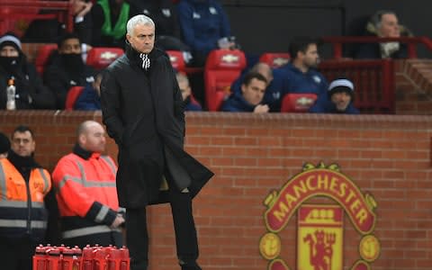 Manchester United's Portuguese manager Jose Mourinho looks on during the English Premier League football match between Manchester United and Fulham at Old Trafford in Manchester - Credit:  PAUL ELLIS/AFP