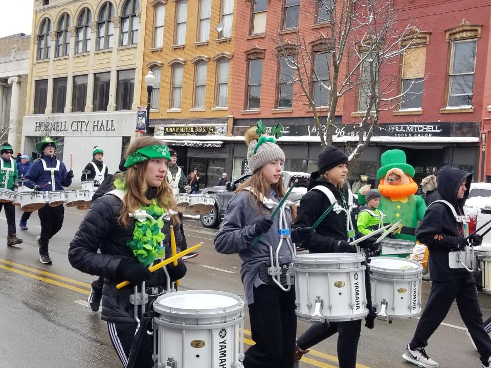 High school bands will perform at the 35th St. Patrick's Day parade in Hornell on March 16, 2024.