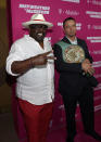 <p>Actor Cedric the Entertainer (L) arrives on T-Mobile’s magenta carpet duirng the Showtime, WME IME and Mayweather Promotions VIP Pre-Fight Party for Mayweather vs. McGregor at T-Mobile Arena on August 26, 2017 in Las Vegas, Nevada. (Photo by David Becker/Getty Images for Showtime) </p>