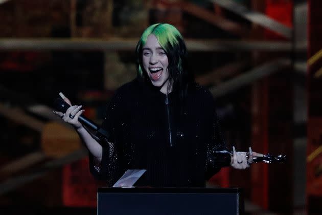 Billie Eilish sporting her green tresses.