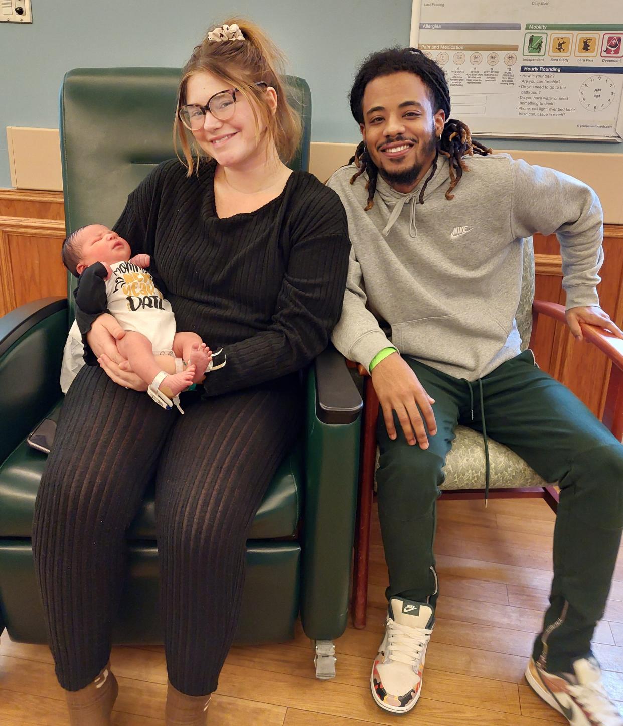 Princeton Christopher Rocker, son of Katelynn Bowman and Johnathan Rocker, was the first baby born in 2023 at ProMedica Monroe Regional Hospital.  Princeton was born at 9:41 a.m. Jan. 1, 2023.