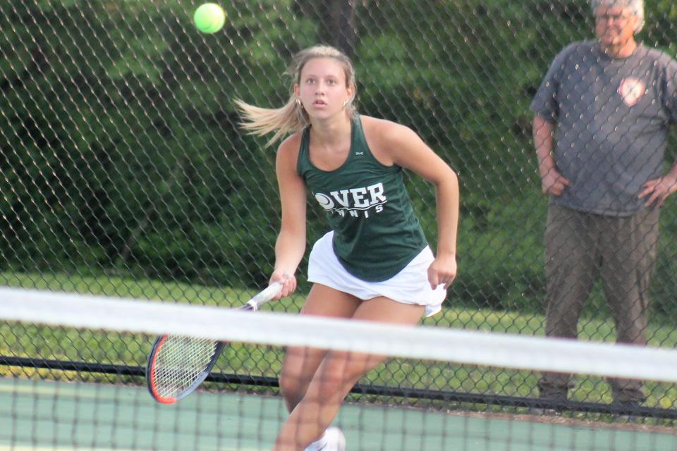 Dover's Kate Ross won the clinching singles match during the Green Wave's Division semifinal win Tuesday against Hanover.