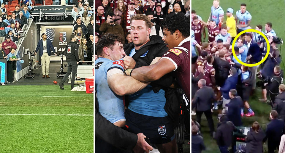 Haumole Olakau'atu and Cameron Murray in State of Origin 3.