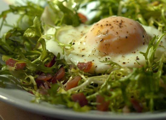 This take on salade Lyonnaise is lighter and leaner because it uses Canadian bacon. Top each plate with a poached egg. Serve this elegant salad as an appetizer or lunch.    <strong>Get the Recipe for <a href="http://www.huffingtonpost.com/2011/10/27/light-salade-aux-lardons_n_1049906.html" target="_hplink">Light Salade aux Lardons</a></strong>
