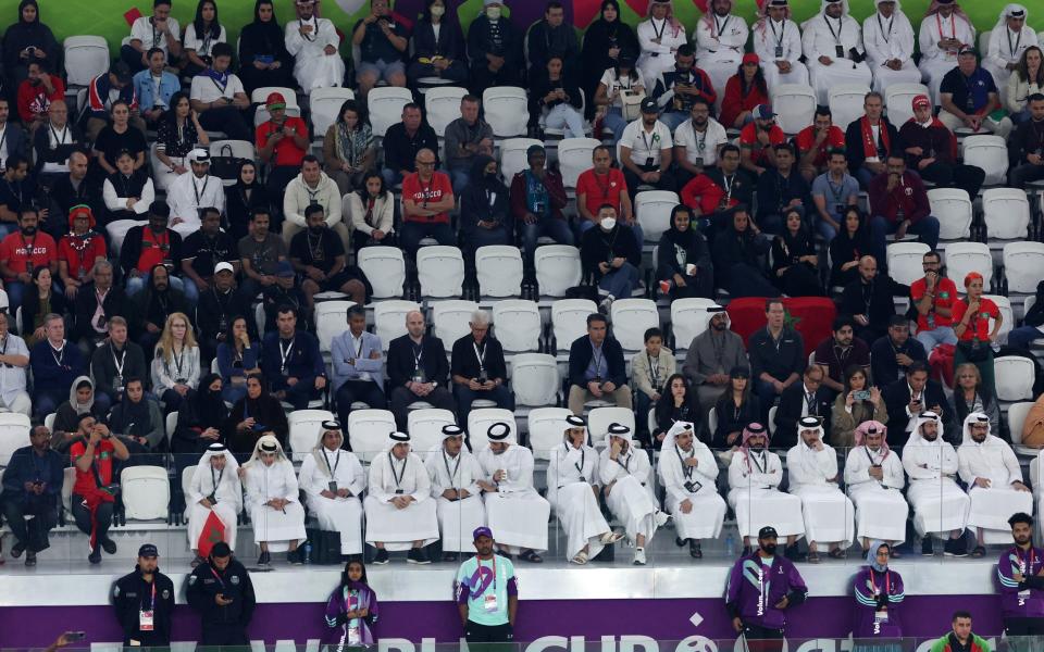 FIFA guests are seen in the stands during the FIFA World Cup Qatar 2022 quarter final match between Morocco and Portugal - GETTY IMAGES