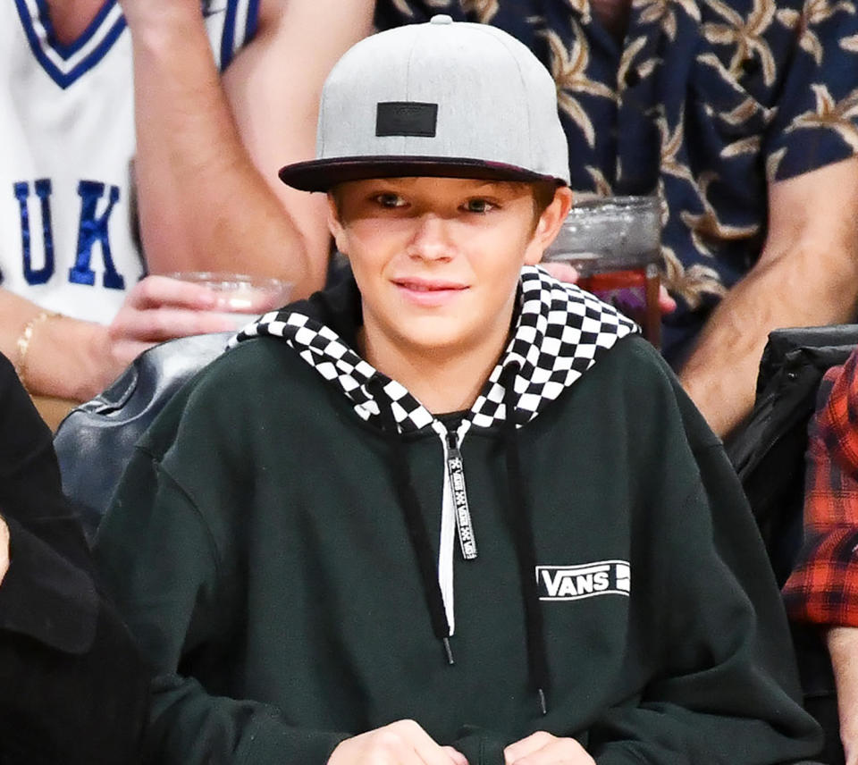 Cayden Wyatt Costner at a basketball game (Allen Berezovsky / Getty Images)