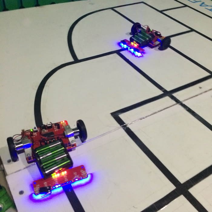 Robocars: These cars are equipped with smart censors; enabling them to move only along the black line.