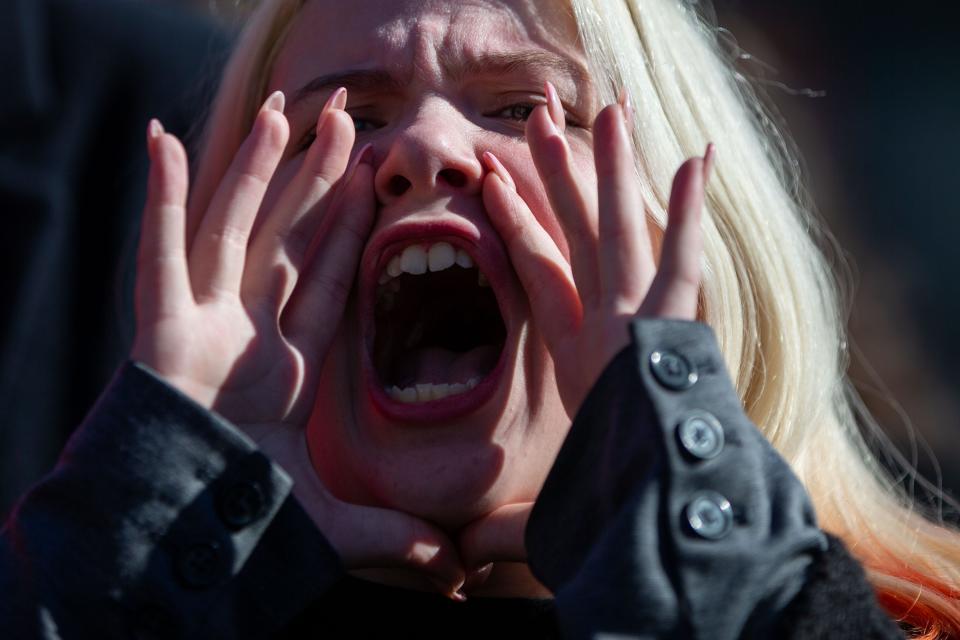 Abortion-rights and anti-abortion activists voice their opinions outside the Florida Supreme Court after the Court heard arguments on the proposed abortion amendment Wednesday, Feb. 7, 2024.