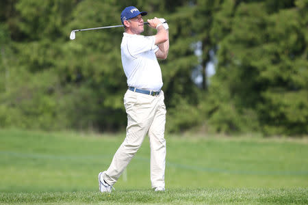 Britain's golfer Lee Westwood in action during practice round at Bro Hof Slott Golf Club prior to the Nordea Masters tournament in Stockholm, Sweden, June 01, 2016. TT News Agency/Soren Andersson/via REUTERS