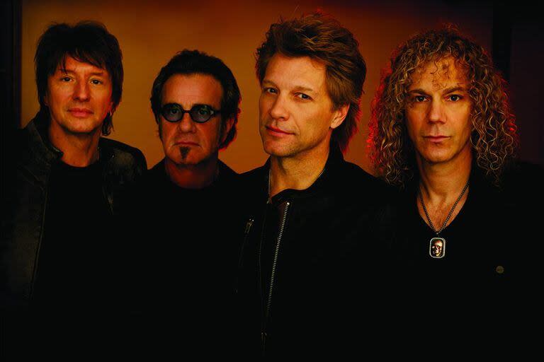 Desde la izquierda: Richie Sambora, Tico Torres, Jon Bon Jovi y Dave Bryan; el cuarteto de Nueva Jersey en pleno