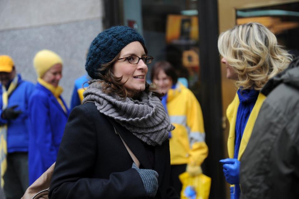 Tina Fey playing Liz Lemon in the Leap Day episode of "30 Rock" on NBC (season 6, episode 9).