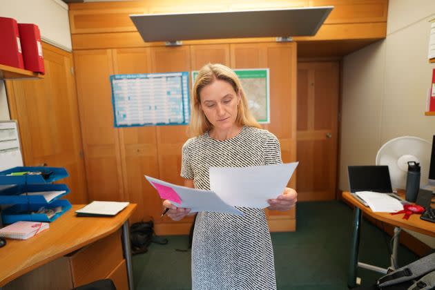 Kim Leadbeater prepares her maiden speech before a debate on the legacy of her sister, the late Jo Cox. (Photo: Stefan RousseauPA)