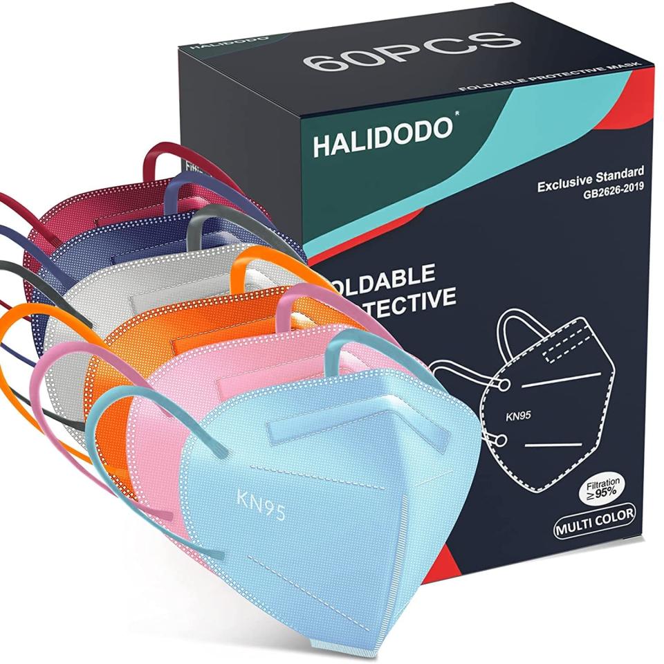 <p>If you want to add some color into your mask collection, get these <span>Halidodo Individually Wrapped KN95 Face Masks</span> ($30, originally $45 for 60). There are so many options to choose from!</p>